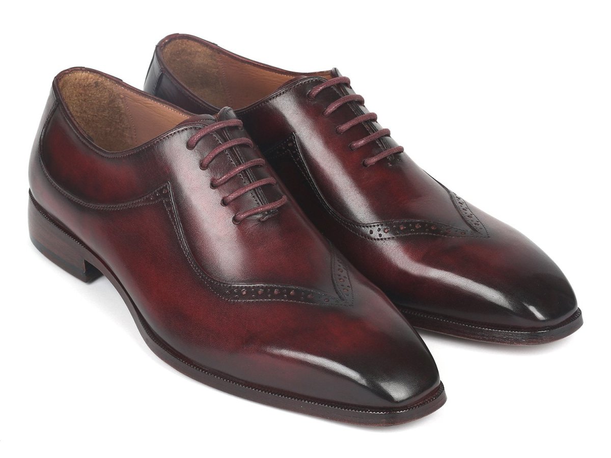 Paul Parkman Men's Hand - PaInted Oxfords in Dark Bordeaux Shoes by Paul Parkman – Don't Panic Shoes