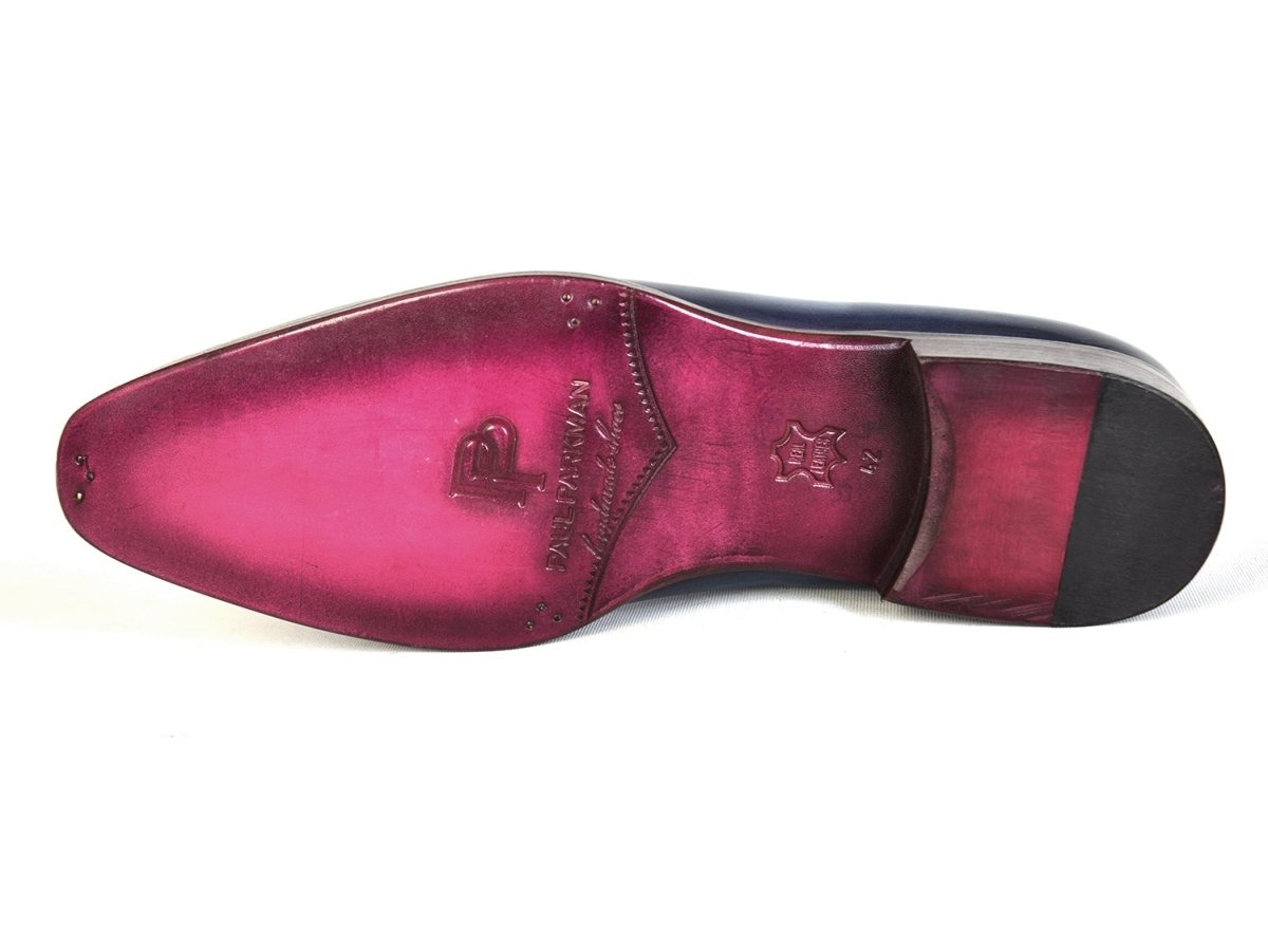 Paul Parkman Men's Hand - PaInted Plain Toe Wholecut Oxfords in Blue Shoes by Paul Parkman – Don't Panic Shoes