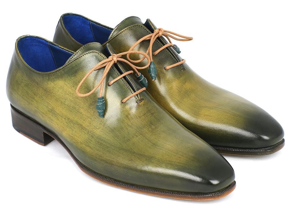 Paul Parkman Men's Hand - PaInted Wholecut Leather Oxfords in Antique Green Shoes by Paul Parkman – Don't Panic Shoes