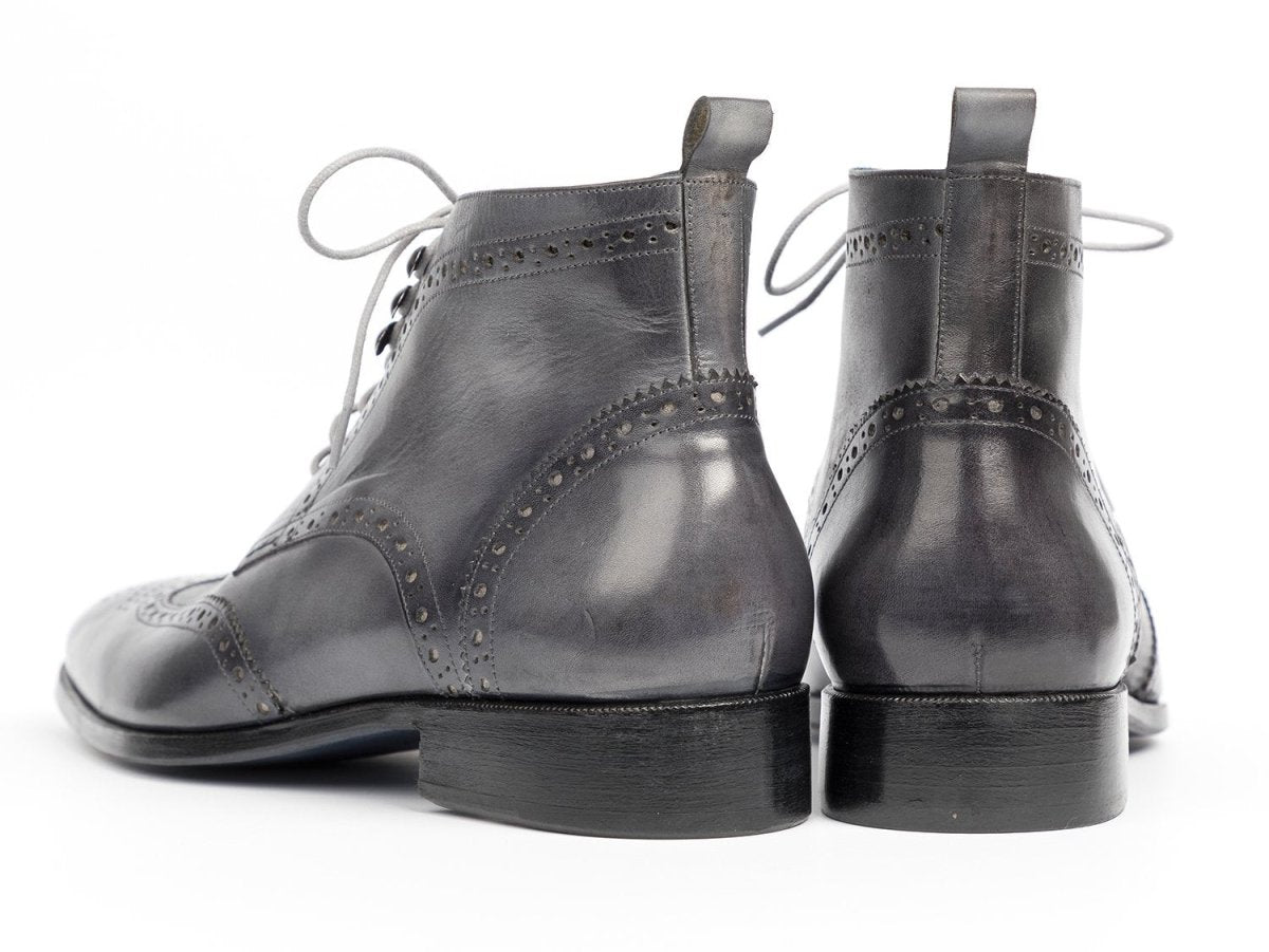 Paul Parkman Men's Hand - PaInted Wingtip Ankle Boots in Gray Shoes by Paul Parkman – Don't Panic Shoes