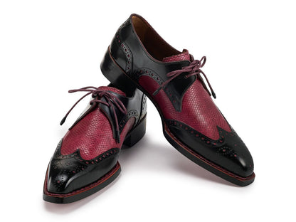 Paul Parkman Men's HAnd - Welted Black and Red Leather Wingtip Derby Shoes (Id170krbrd) by Paul Parkman – Don't Panic Shoes