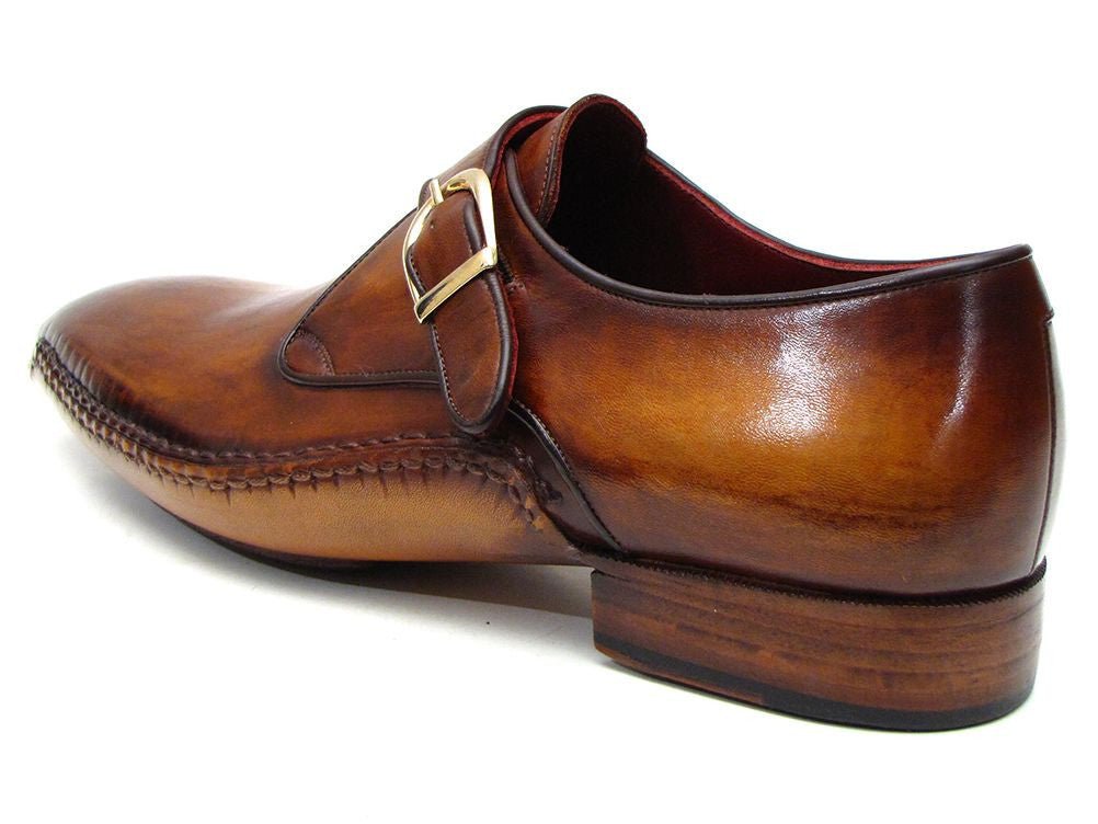 Paul Parkman Men's Handmade Leather SIngle Monkstraps in Brown Shoes by Paul Parkman – Don't Panic Shoes