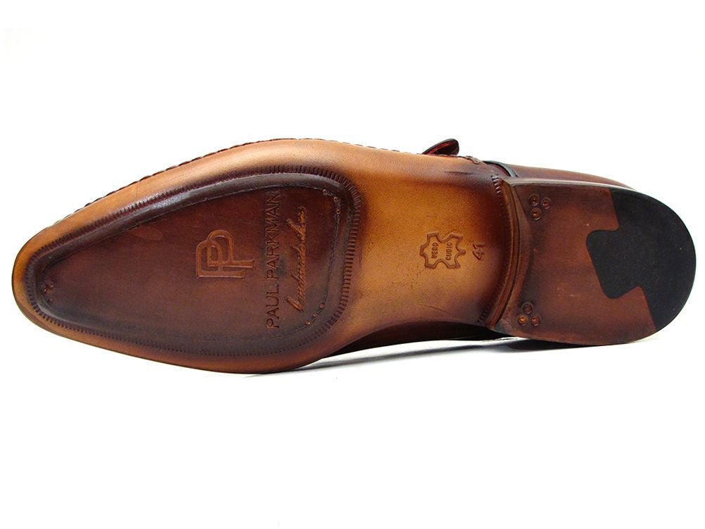 Paul Parkman Men's Handmade Leather SIngle Monkstraps in Brown Shoes by Paul Parkman – Don't Panic Shoes