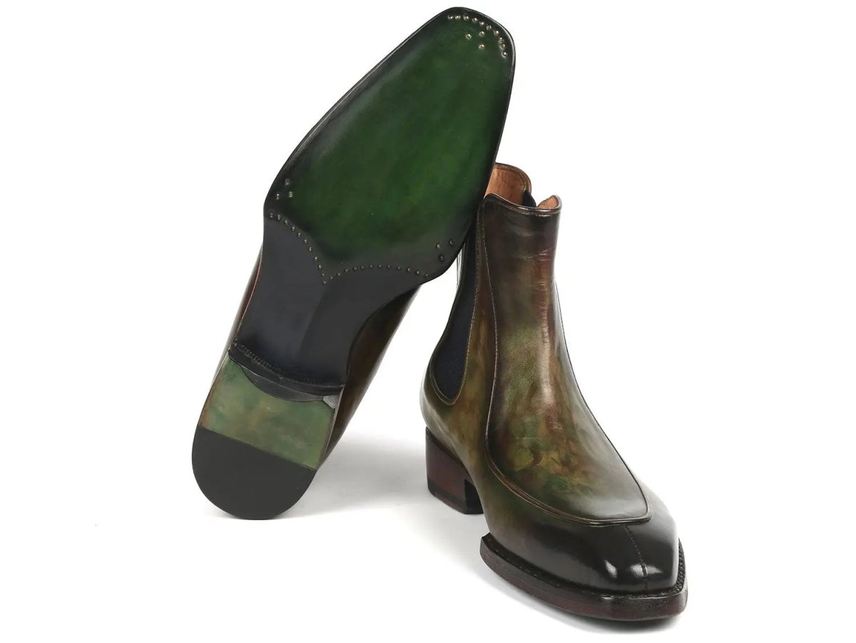 Paul Parkman Men's HandpaInted Chelsea Boots Goodyear Welted in Green Shoes by Paul Parkman – Don't Panic Shoes
