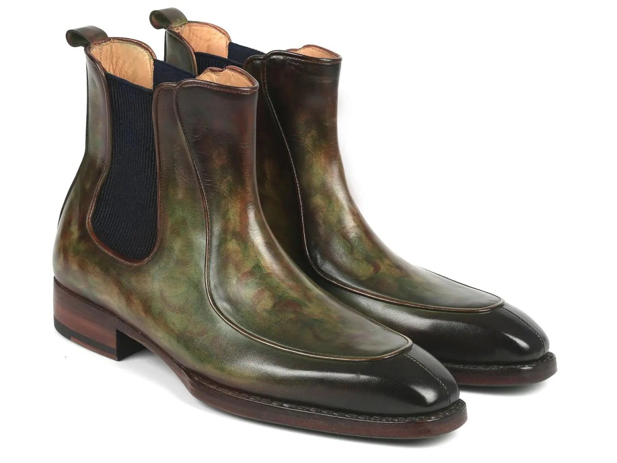 Paul Parkman Men's HandpaInted Chelsea Boots Goodyear Welted in Green Shoes by Paul Parkman – Don't Panic Shoes
