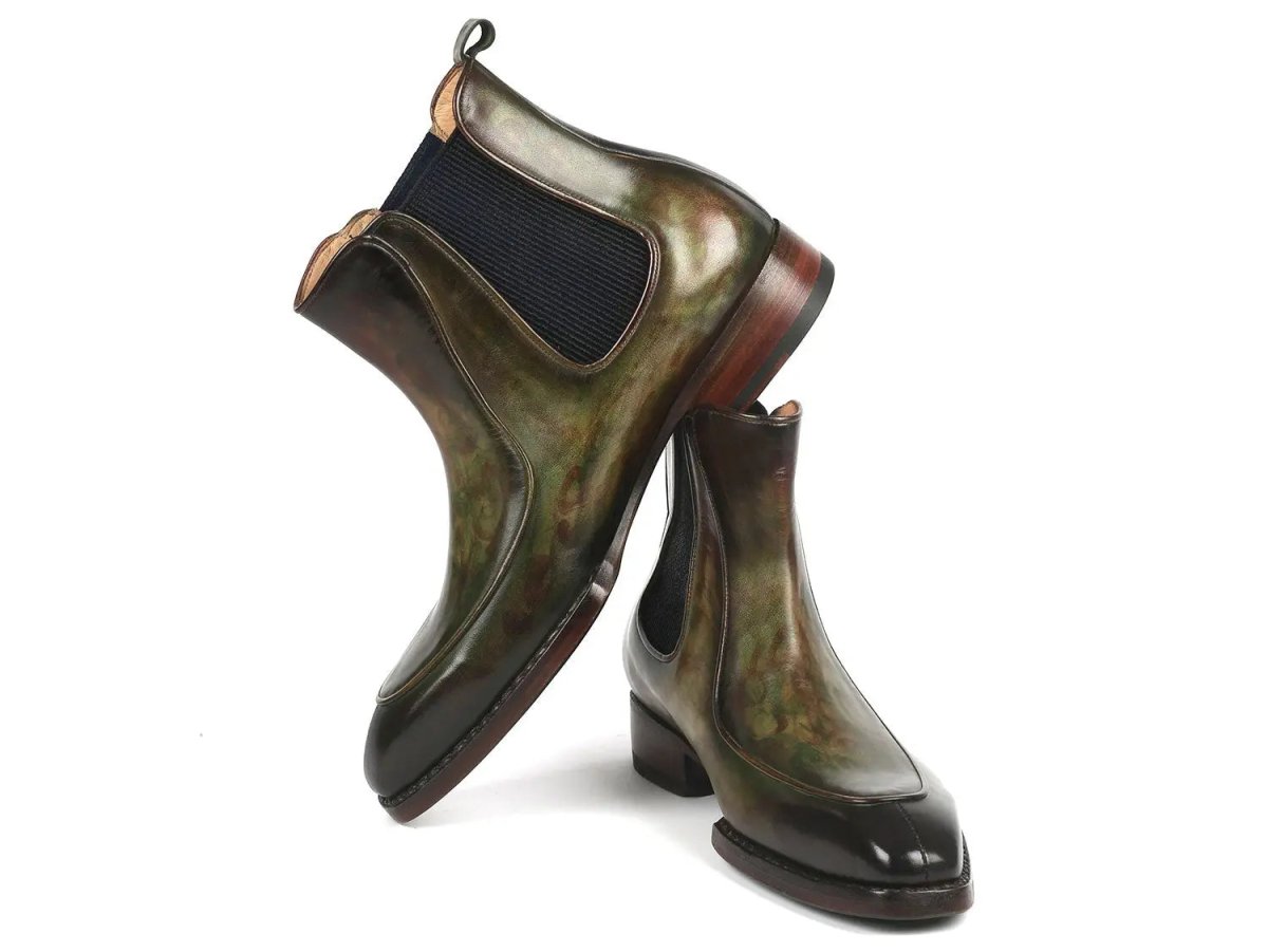 Paul Parkman Men's HandpaInted Chelsea Boots Goodyear Welted in Green Shoes by Paul Parkman – Don't Panic Shoes