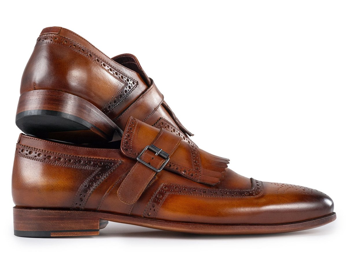Paul Parkman Men's Kiltie Monkstrap Shoes Brown Leather (Id12br95) by Paul Parkman – Don't Panic Shoes