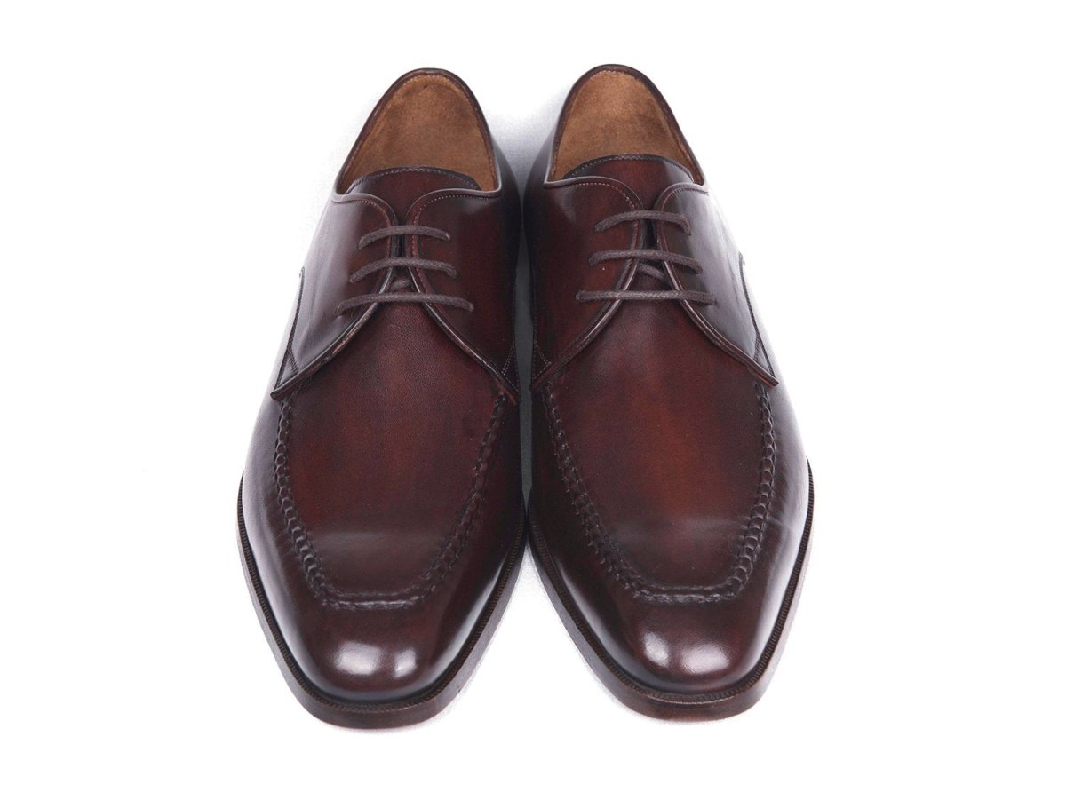 Paul Parkman Men's Leather Apron Derby Shoes In Brown And Bordeaux Shoes by Paul Parkman – Don't Panic Shoes