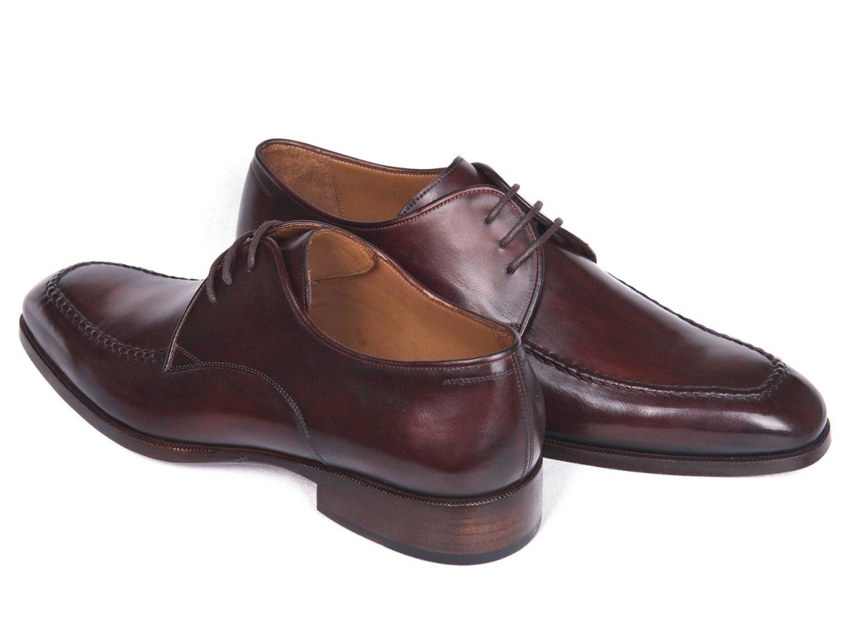 Paul Parkman Men's Leather Apron Derby Shoes In Brown And Bordeaux Shoes by Paul Parkman – Don't Panic Shoes
