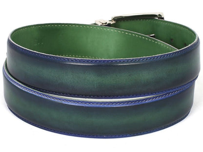 Paul Parkman Men's Leather Belt Dual Tone Blue And Green (IdB01 - Blu - Grn) by Paul Parkman – Don't Panic Shoes