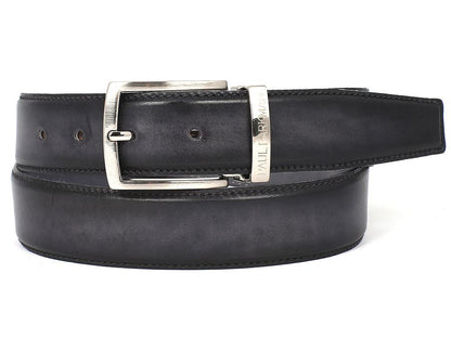 Paul Parkman Men's Leather Belt Dual Tone HAnd - Painted Gray and Black (IdB01 - Gry - Blk) by Paul Parkman – Don't Panic Shoes