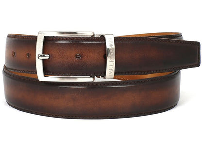 Paul Parkman Men's Leather Belt HAnd - Painted Brown and Camel (IdB01 - Brwcml) by Paul Parkman – Don't Panic Shoes