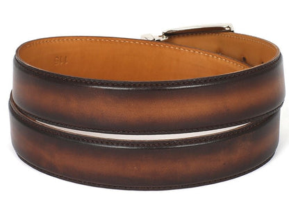 Paul Parkman Men's Leather Belt HAnd - Painted Brown and Camel (IdB01 - Brwcml) by Paul Parkman – Don't Panic Shoes