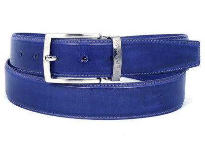 Paul Parkman Men's Leather Belt Hand - Painted Cobalt Blue (IdB01 - Blu) by Paul Parkman – Don't Panic Shoes