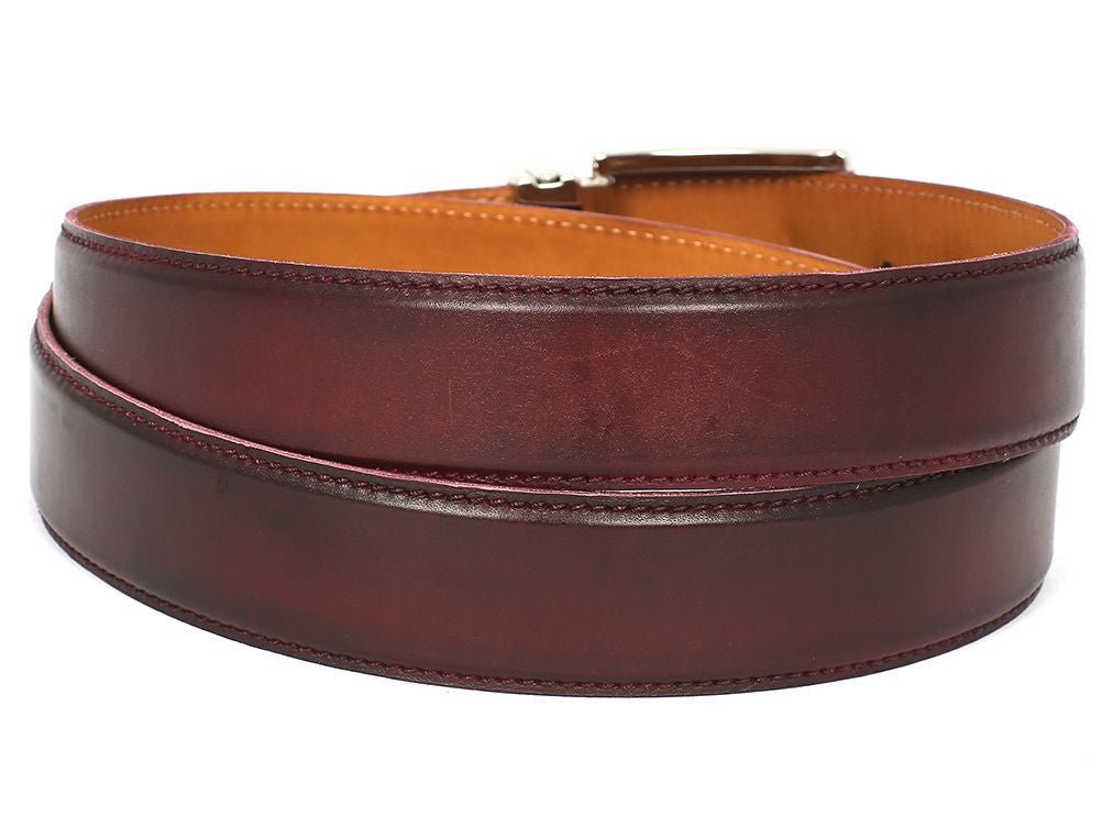 Paul Parkman Men's Leather Belt Hand - Painted Dark Bordeaux (IdB01 - Dark - Brd) by Paul Parkman – Don't Panic Shoes