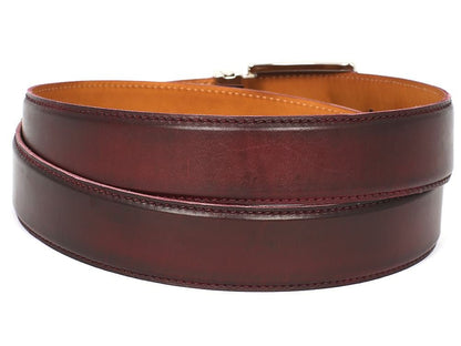 Paul Parkman Men's Leather Belt Hand - Painted Dark Bordeaux (IdB01 - Dark - Brd) by Paul Parkman – Don't Panic Shoes