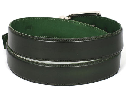 Paul Parkman Men's Leather Belt Hand - Painted Dark Green (IdB01 - Dark - Grn) by Paul Parkman – Don't Panic Shoes