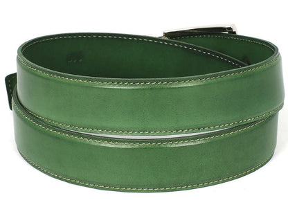 Paul Parkman Men's Leather Belt Hand - Painted Green (IdB01 - Lgrn) by Paul Parkman – Don't Panic Shoes