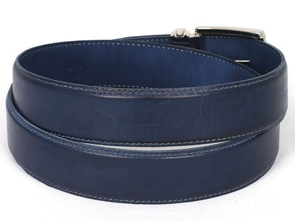 Paul Parkman Men's Leather Belt Hand - Painted Navy (IdB01 - Nvy) by Paul Parkman – Don't Panic Shoes