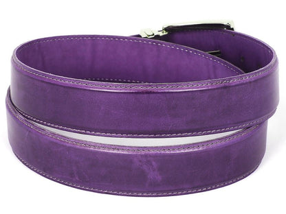 Paul Parkman Men's Leather Belt Hand - Painted Purple (IdB01 - Rp) by Paul Parkman – Don't Panic Shoes