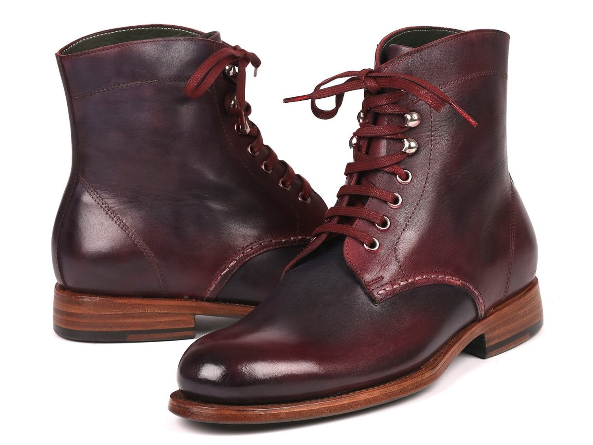 Paul Parkman Men's Leather Boots Bordeaux And Navy (824brd65) by Paul Parkman – Don't Panic Shoes