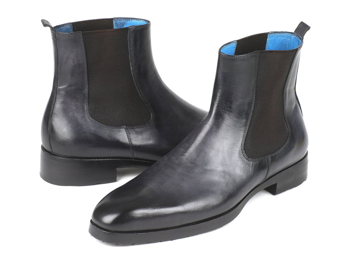 Paul Parkman Men's Leather Chelsea Boots In Black And Gray Shoes by Paul Parkman – Don't Panic Shoes