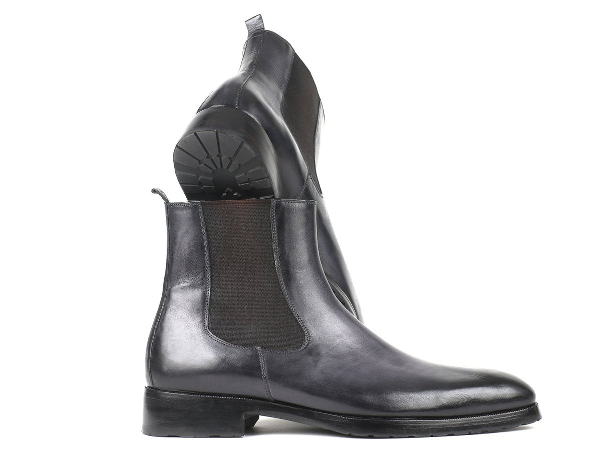 Paul Parkman Men's Leather Chelsea Boots In Black And Gray Shoes by Paul Parkman – Don't Panic Shoes