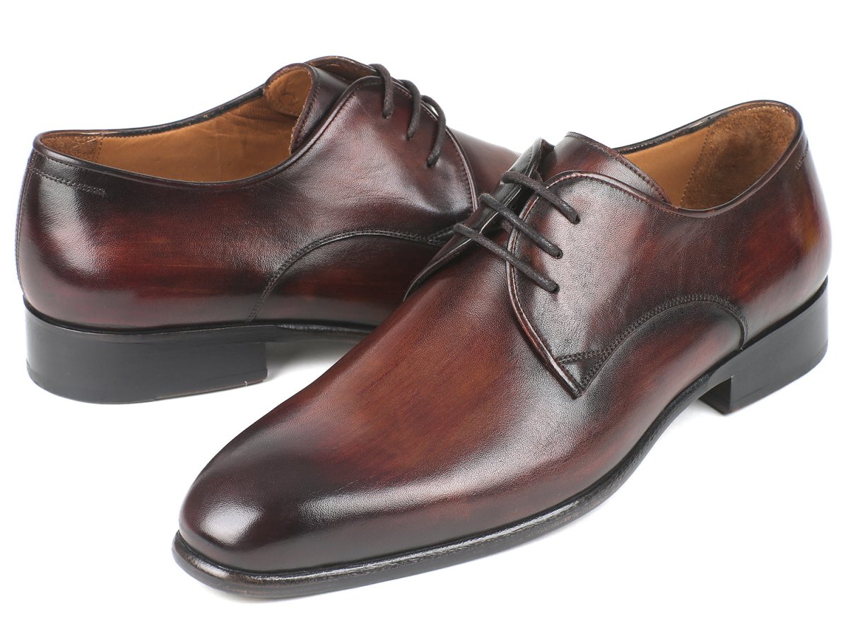 Paul Parkman Men's Leather Derby Shoes In Antique Brown Shoes by Paul Parkman – Don't Panic Shoes