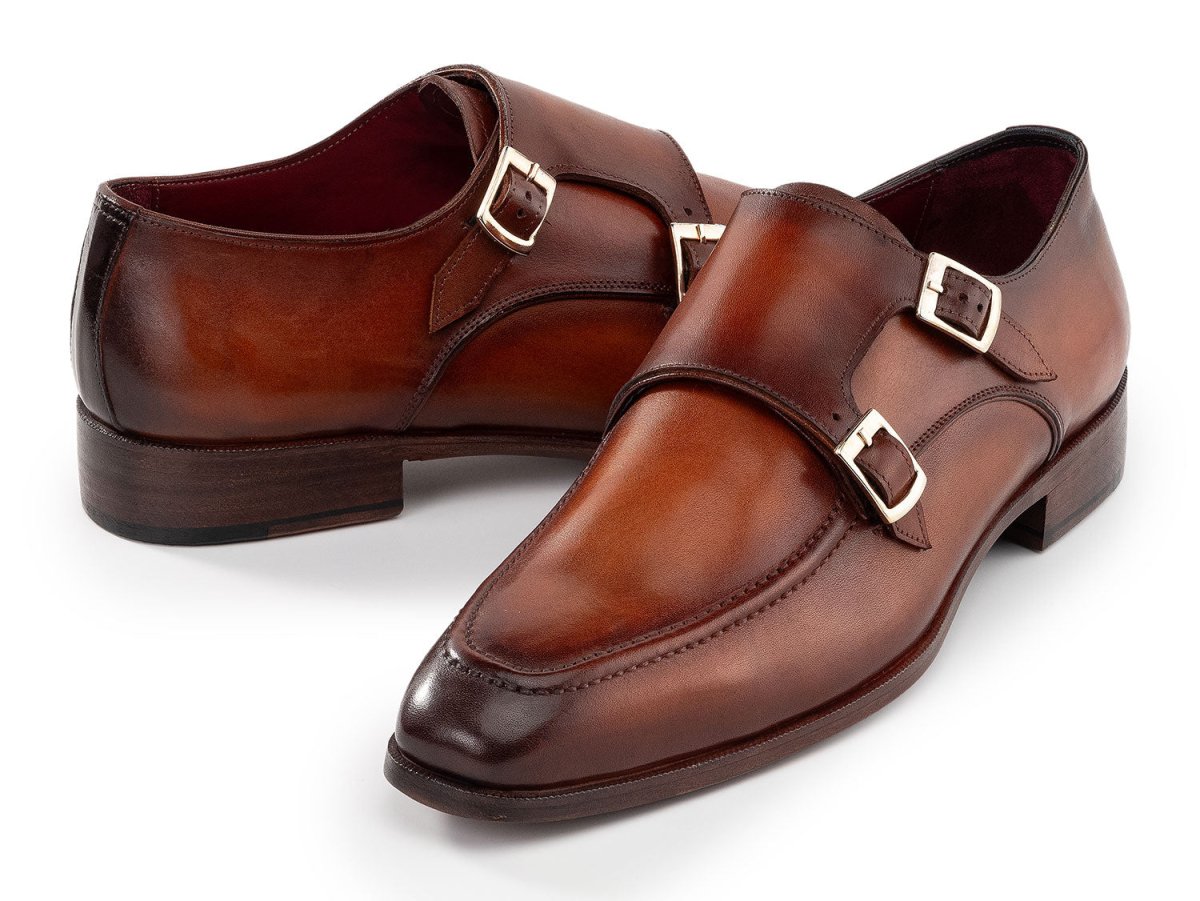 Paul Parkman Men's Leather Double Monkstrap Shoes In Brown Shoes by Paul Parkman – Don't Panic Shoes