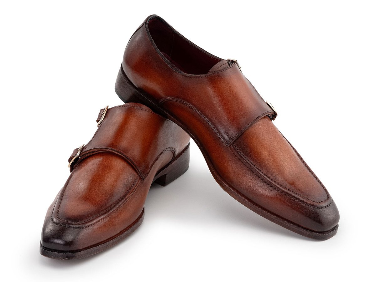 Paul Parkman Men's Leather Double Monkstrap Shoes In Brown Shoes by Paul Parkman – Don't Panic Shoes