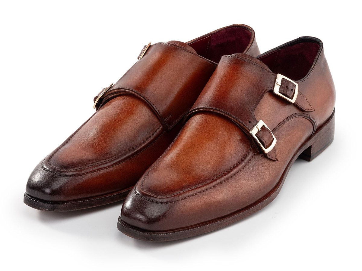 Paul Parkman Men's Leather Double Monkstrap Shoes In Brown Shoes by Paul Parkman – Don't Panic Shoes