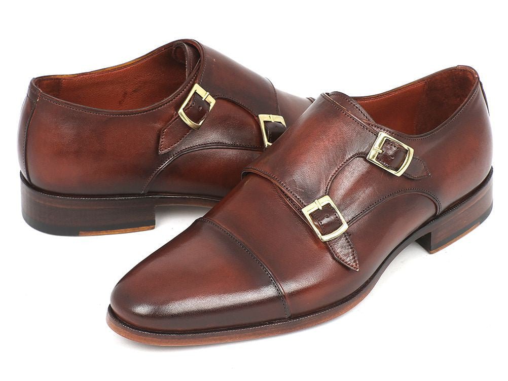 Paul Parkman Men's Leather Double Monkstraps In Brown Shoes by Paul Parkman – Don't Panic Shoes