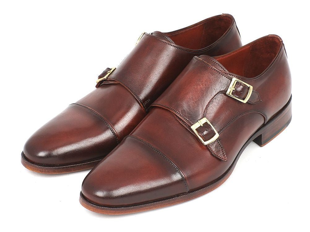 Paul Parkman Men's Leather Double Monkstraps In Brown Shoes by Paul Parkman – Don't Panic Shoes