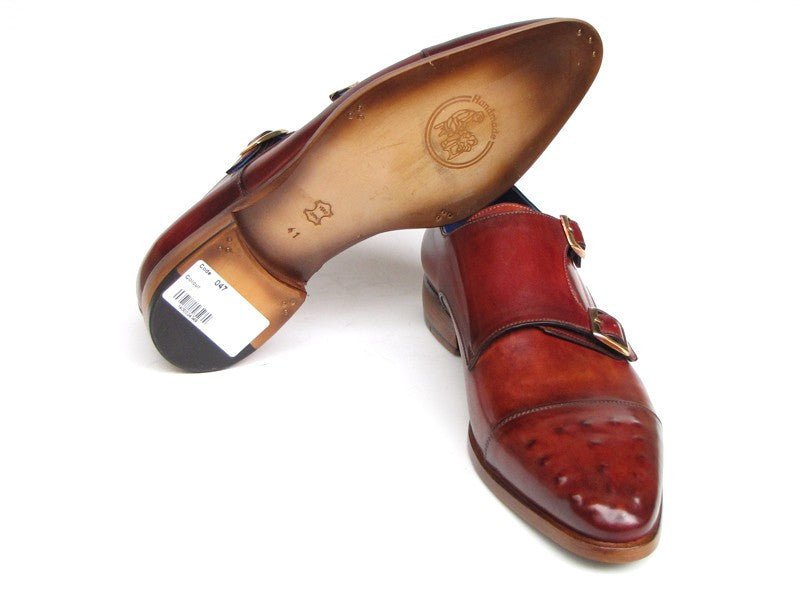 Paul Parkman Men's Leather Double Monkstraps In Burgundy Shoes by Paul Parkman – Don't Panic Shoes