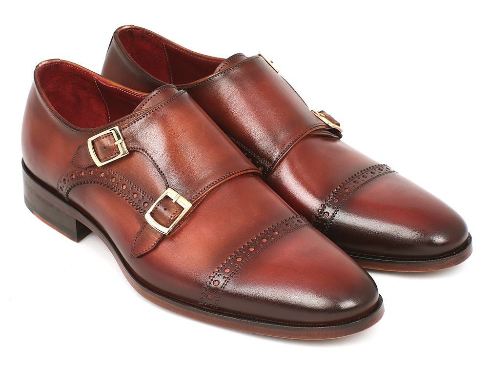 Paul Parkman Men's Leather Double Monkstraps In Camel And Light Brown Shoes by Paul Parkman – Don't Panic Shoes