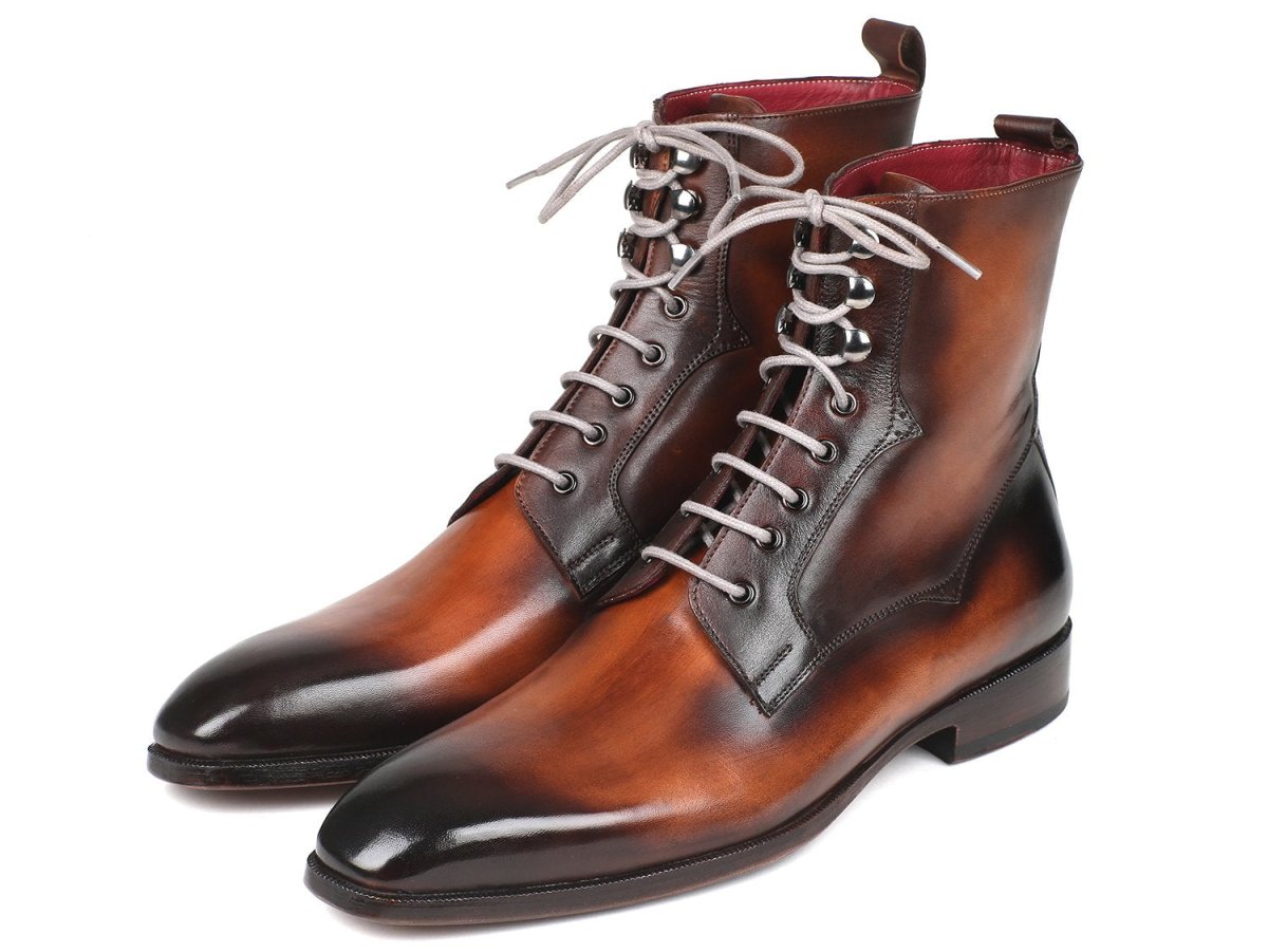 Paul Parkman Men's Leather Lace - Up Boots In Brown Burnished Shoes by Paul Parkman – Don't Panic Shoes