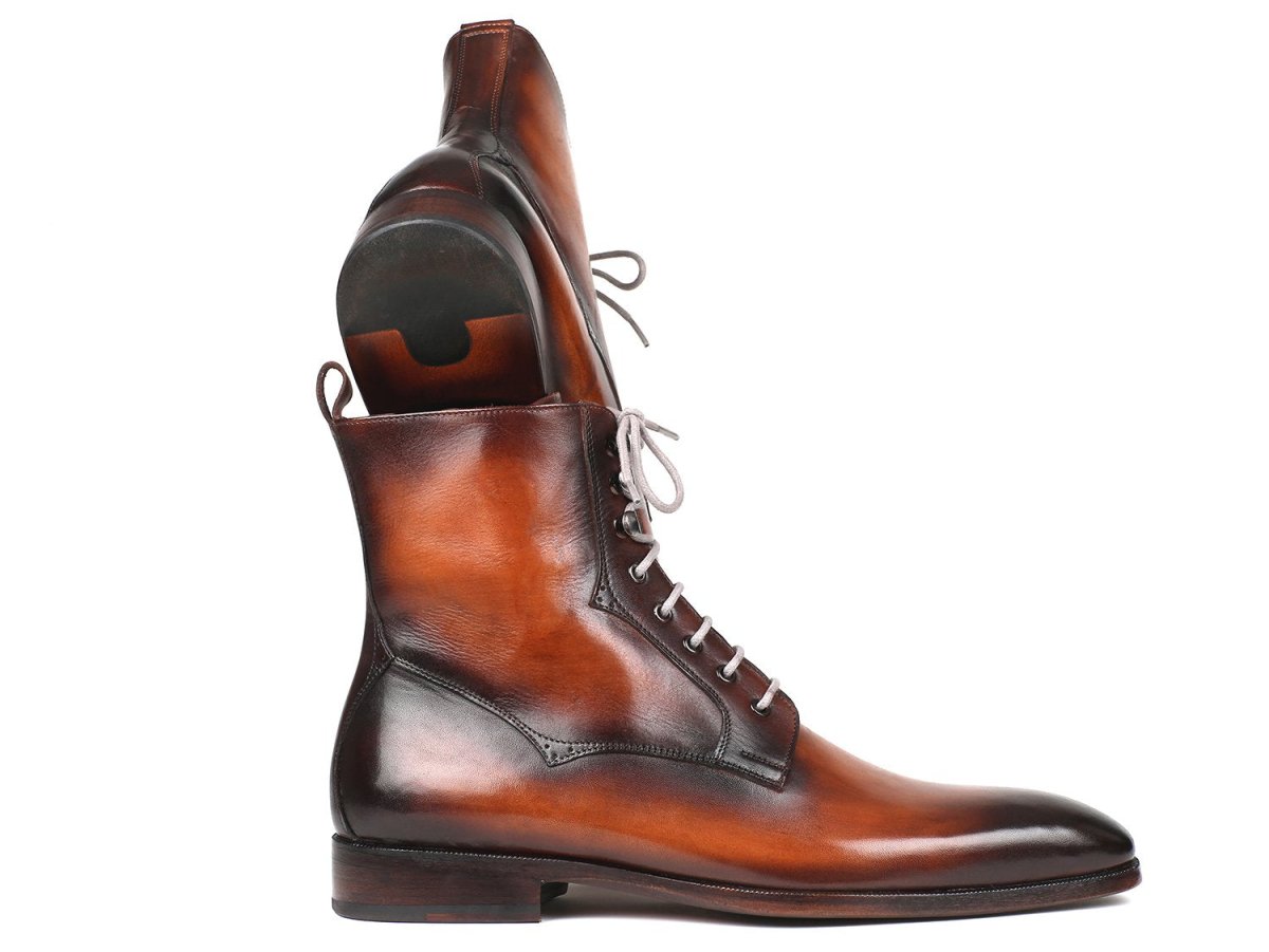 Paul Parkman Men's Leather Lace - Up Boots In Brown Burnished Shoes by Paul Parkman – Don't Panic Shoes