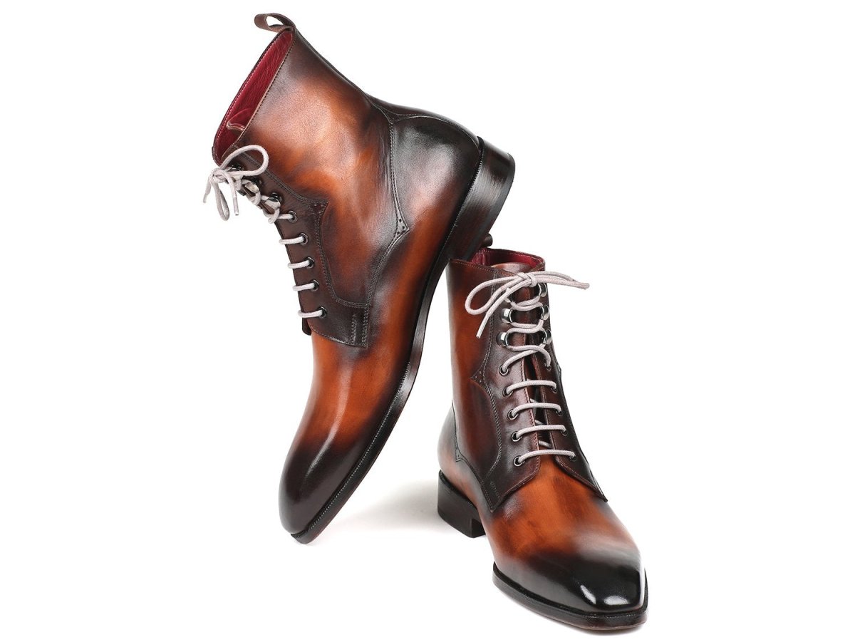 Paul Parkman Men's Leather Lace - Up Boots In Brown Burnished Shoes by Paul Parkman – Don't Panic Shoes