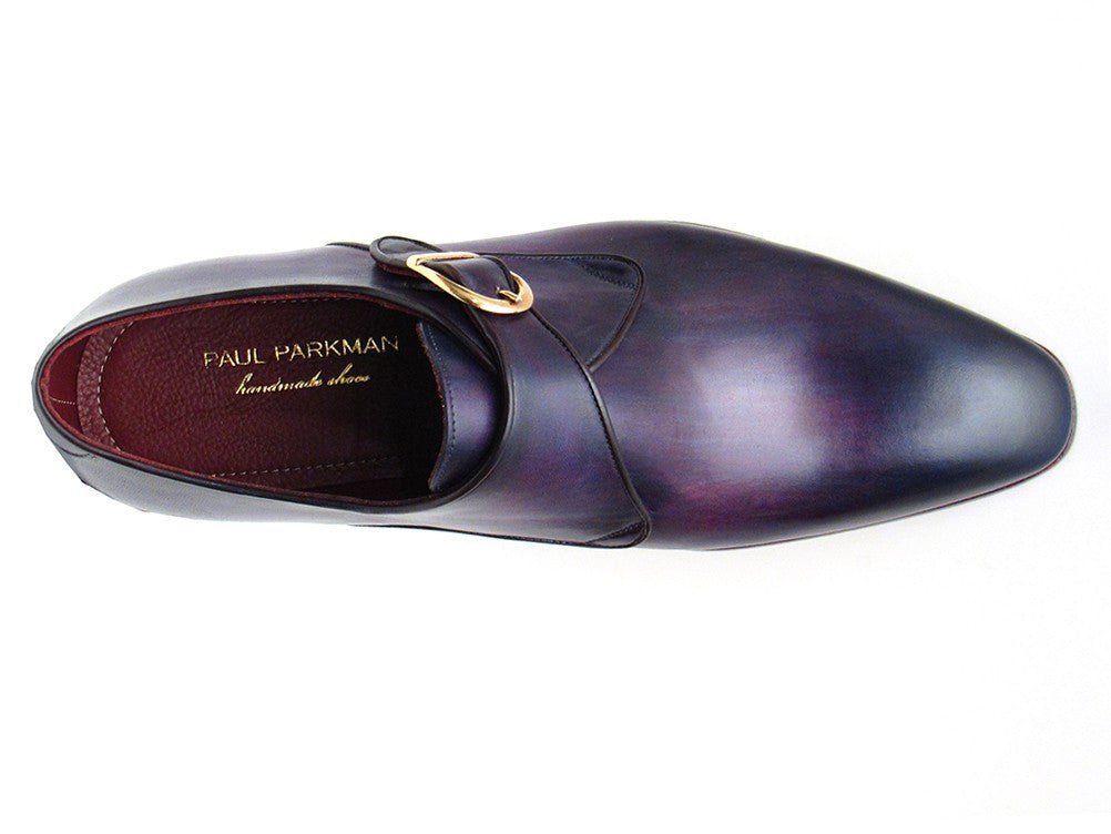 Paul Parkman Men's Leather SIngle Monkstraps in Purple Shoes by Paul Parkman – Don't Panic Shoes