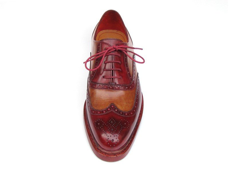 Paul Parkman Men's Leather WIngtip Brogues in Camel And Bordeaux Shoes by Paul Parkman – Don't Panic Shoes