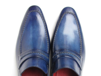 Paul Parkman Men's Loafer Shoes Navy Leather Upper And Leather Sole (Id068 - Blu) by Paul Parkman – Don't Panic Shoes