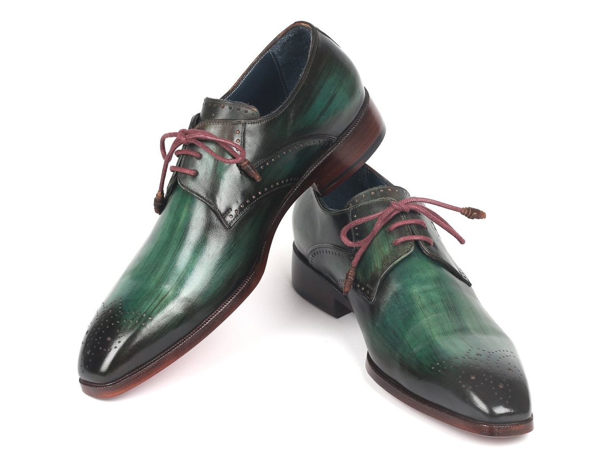 Paul Parkman Men's Medallion Toe Derby Shoes In Green Shoes by Paul Parkman – Don't Panic Shoes