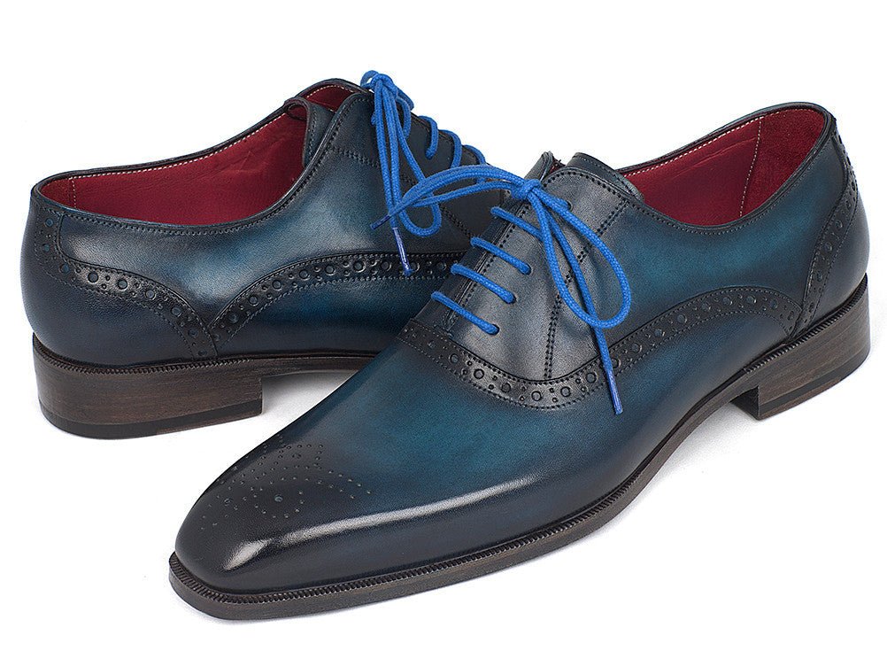 Paul Parkman Men's Medallion Toe Oxfords In Blue And Navy Shoes by Paul Parkman – Don't Panic Shoes