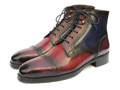 Paul Parkman Men's Multicolor Hand - Painted Cap Toe Boots Shoes by Paul Parkman – Don't Panic Shoes