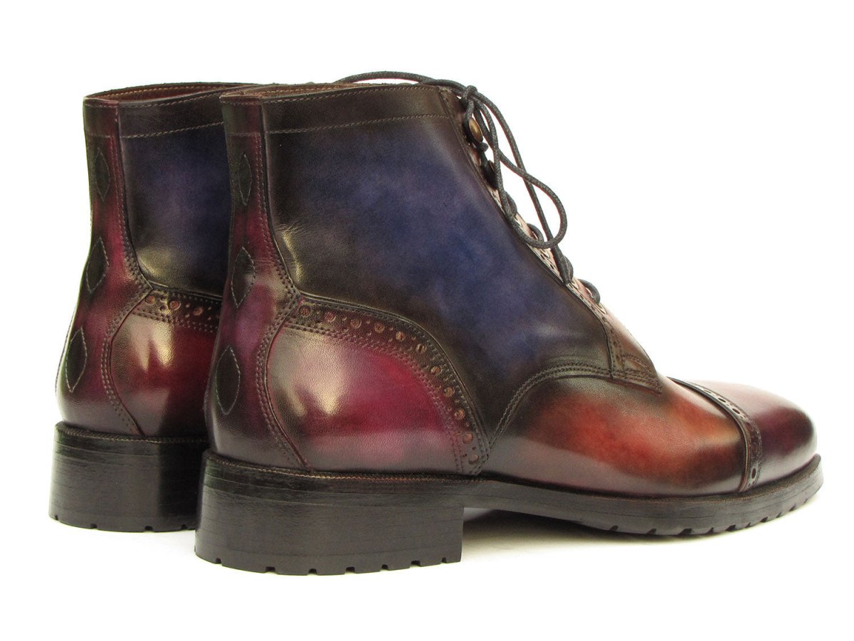Paul Parkman Men's Multicolor Hand - Painted Cap Toe Boots Shoes by Paul Parkman – Don't Panic Shoes