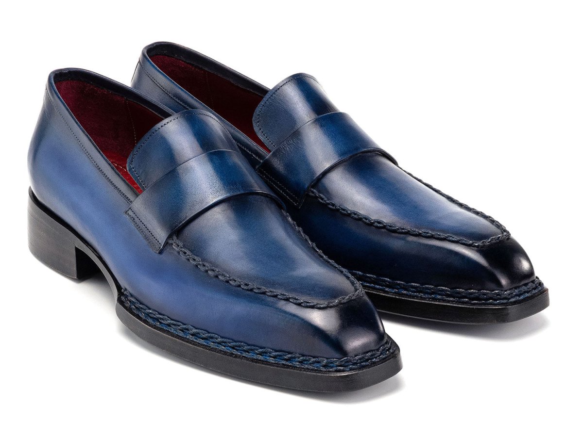 Paul Parkman Men's Norwegian Welted Loafers In Blue Patina Shoes by Paul Parkman – Don't Panic Shoes