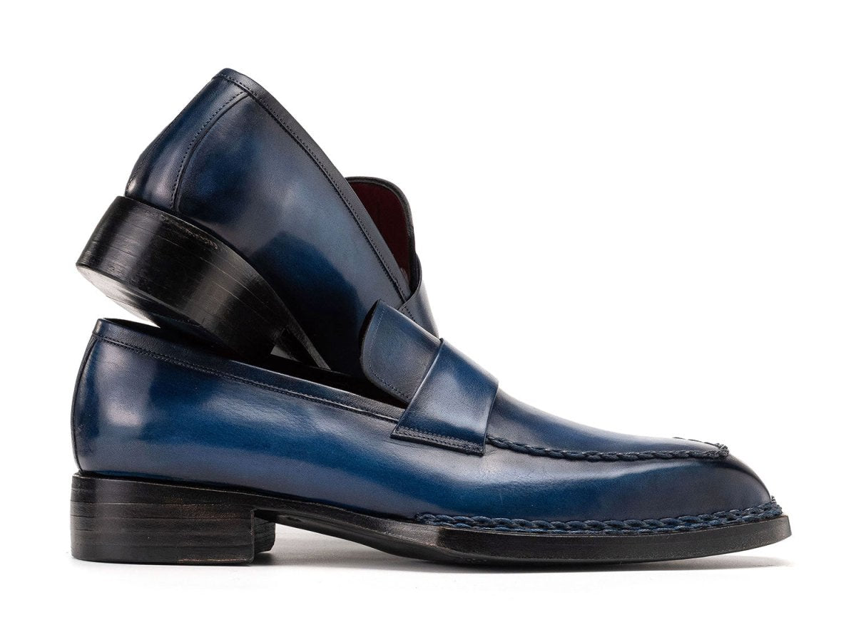 Paul Parkman Men's Norwegian Welted Loafers In Blue Patina Shoes by Paul Parkman – Don't Panic Shoes