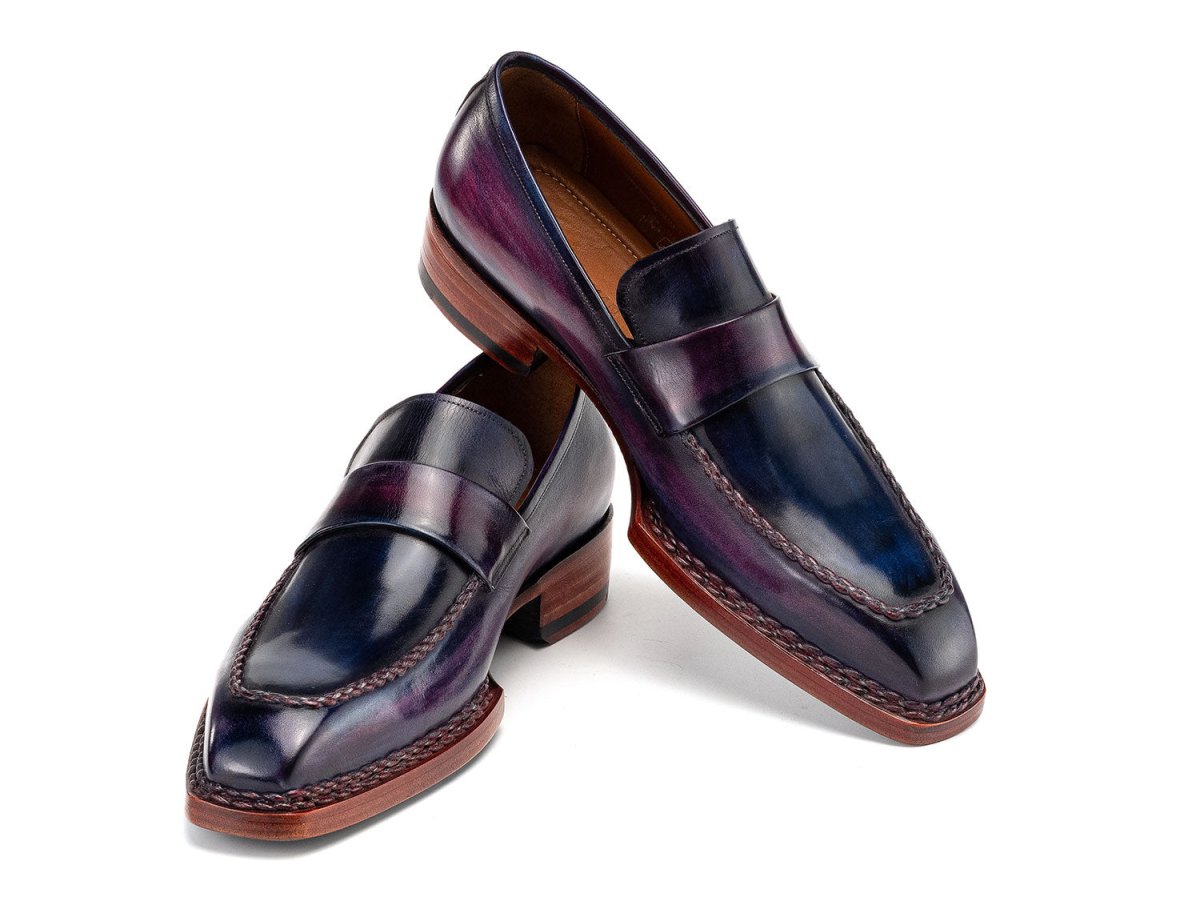 Paul Parkman Men's Norwegian Welted Loafers In Purple Patina Shoes by Paul Parkman – Don't Panic Shoes