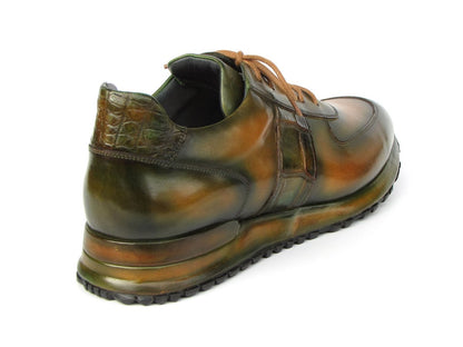 Paul Parkman Men's Olive Green Hand - Painted Sneakers Shoes by Paul Parkman – Don't Panic Shoes