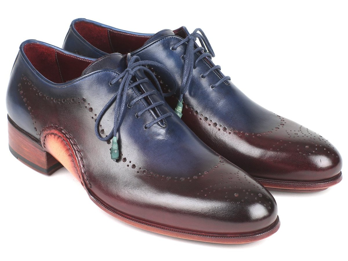 Paul Parkman Men's Opanka Construction Oxfords In Blue And Bordeaux Shoes by Paul Parkman – Don't Panic Shoes